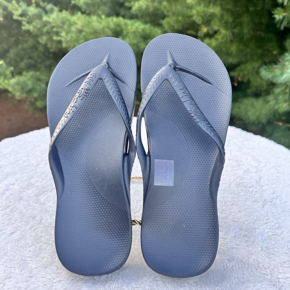 Archies Flip Flops Women Size 7 Black Comfort Shoes Arch Support Sandals NEW - Picture 8 of 9
